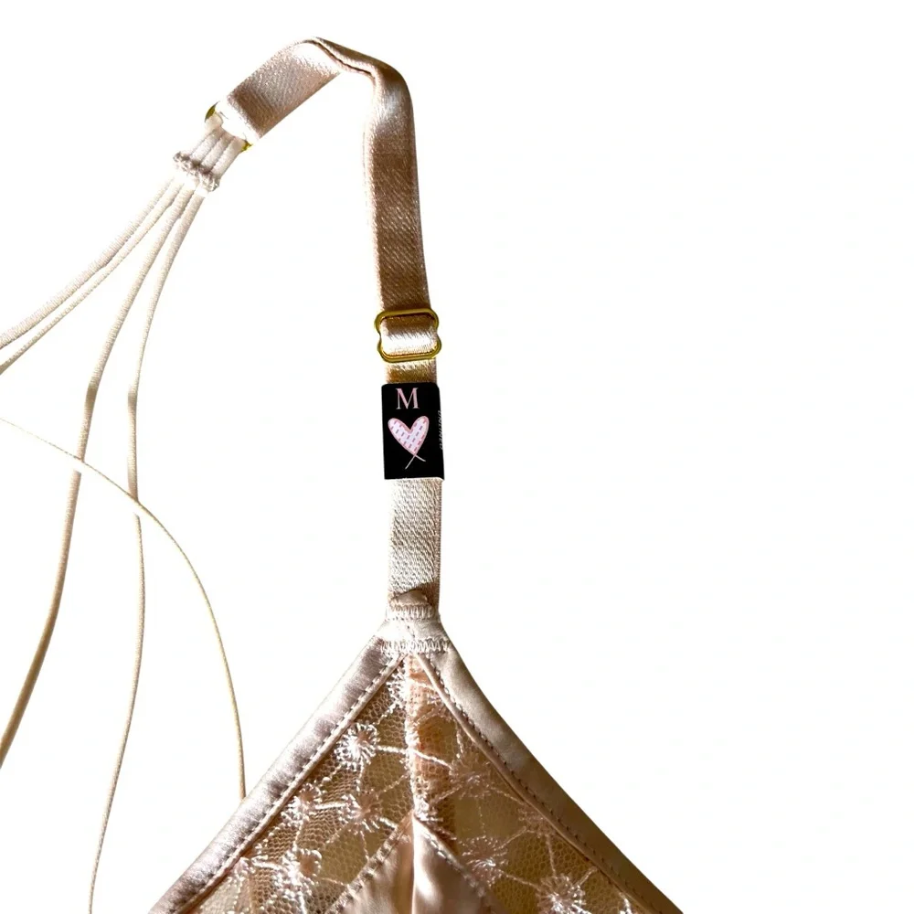 2019 Victoria’s Secret Luxe Lingerie Starburst Longline Triangle Bra Size Medium - Picture 5 of 7